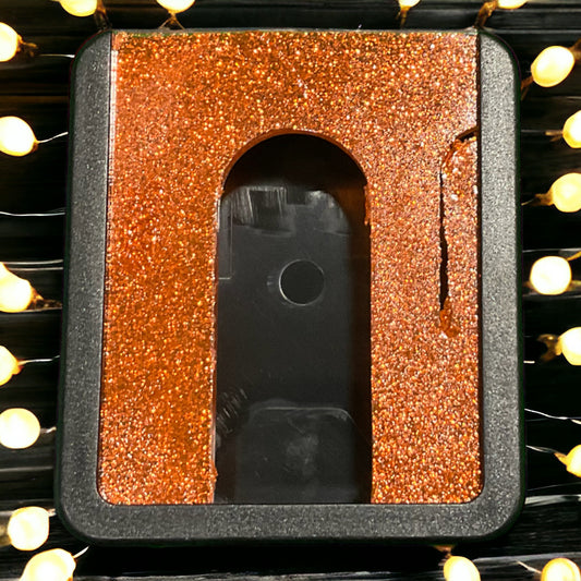 Orange Glitter Swipe Pod, base, lid & clip